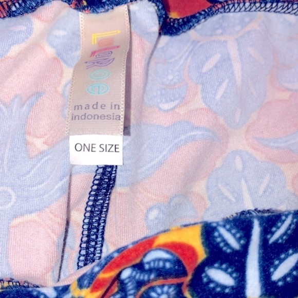 Gorgeous LulaRoe orange & blue one size leggings - Picture 4 of 6